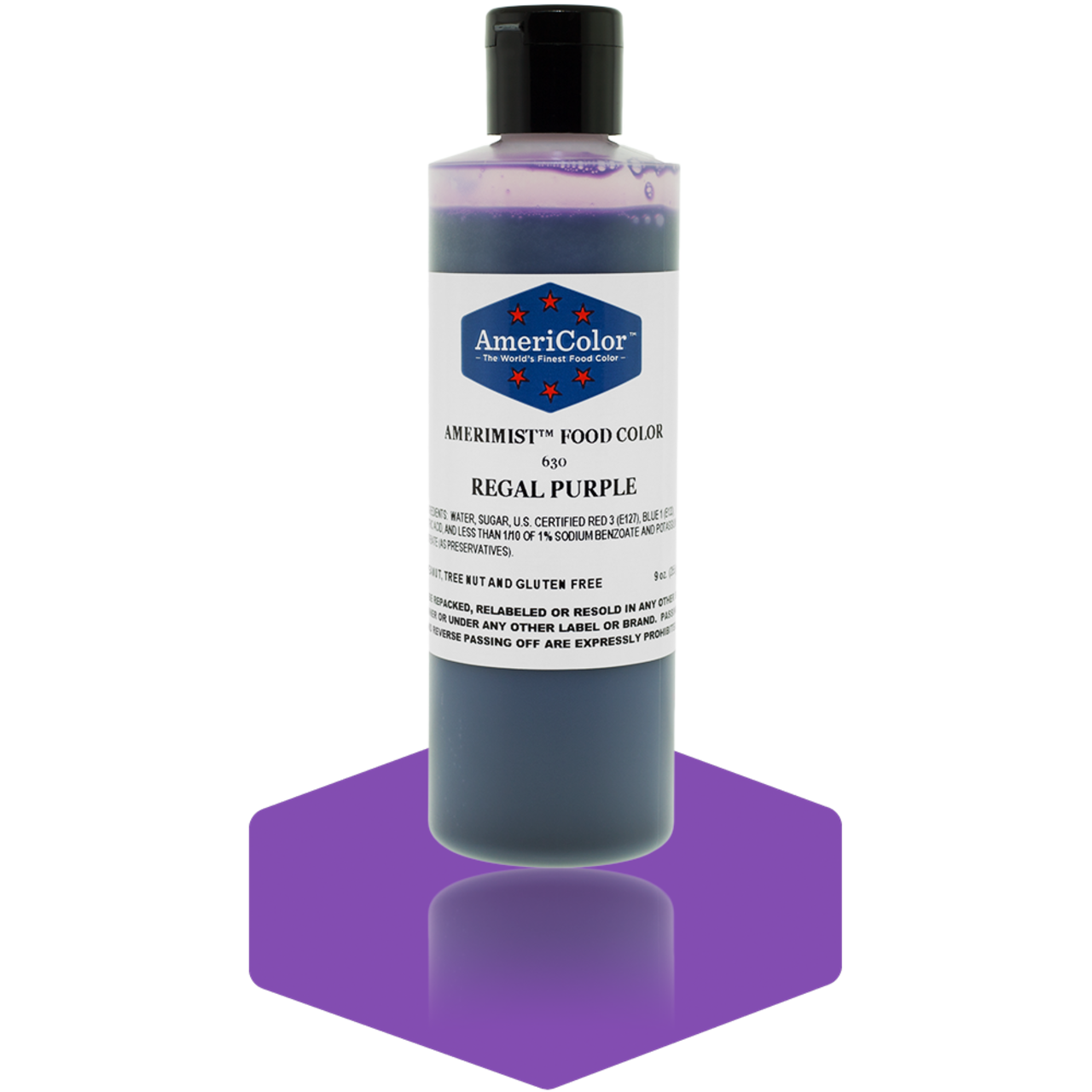 AmeriColor, Regal Purple, 9 Ounce, AmeriMist Airbrush Food Coloring